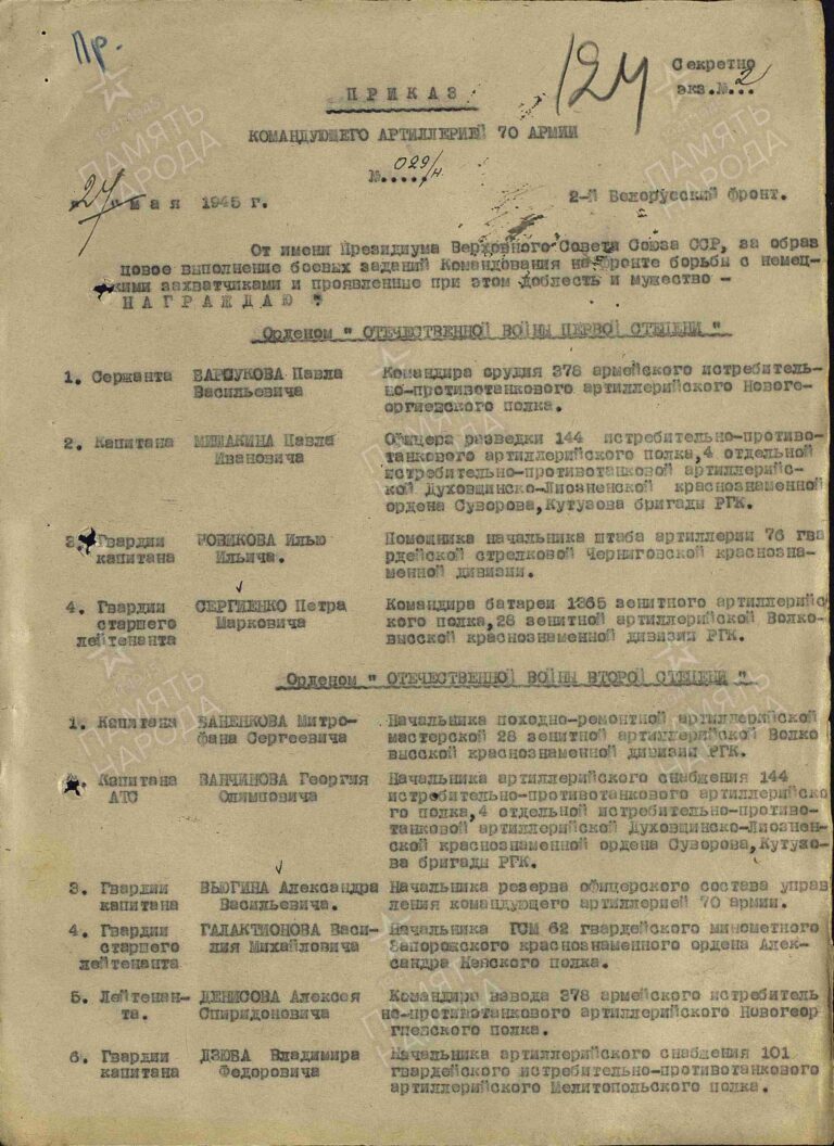 ЦАМО Ф.33 Оп.686196 Д.7051 Л.124