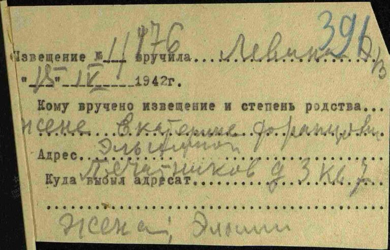 Останкинский ОВК, г. Москва Оп.1942 Д.25 Л.391