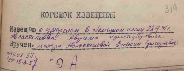 ВК Республики Армения Оп.1955 Д.16 Л.319